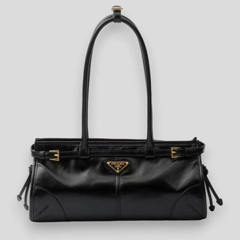 BOLSA PRADA BONNIE DE MAO MEDIA EM COURO