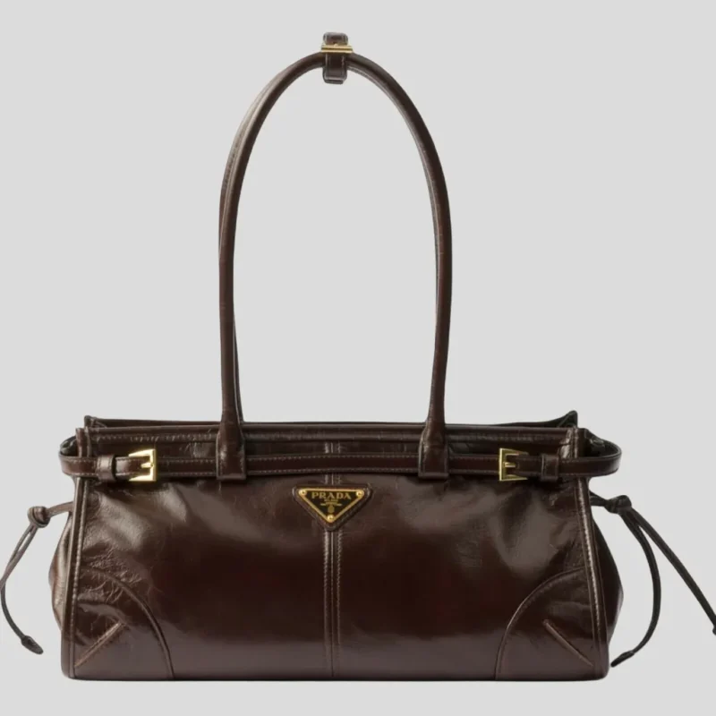 BOLSA PRADA BONNIE DE MAO MEDIA EM COURO